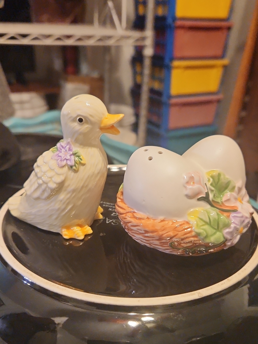 Vintage Avon- Duck and Nest Salt & Pepper Shaker Set -2001 Springtime Collection
